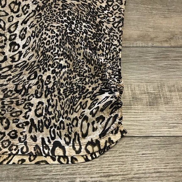 Unbranded Sheer Cheetah Print Long Sleeve Mock Turtleneck Blouse See Sizing - Picture 8 of 15